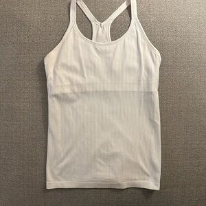 Lululemon White Ribbed Align Top